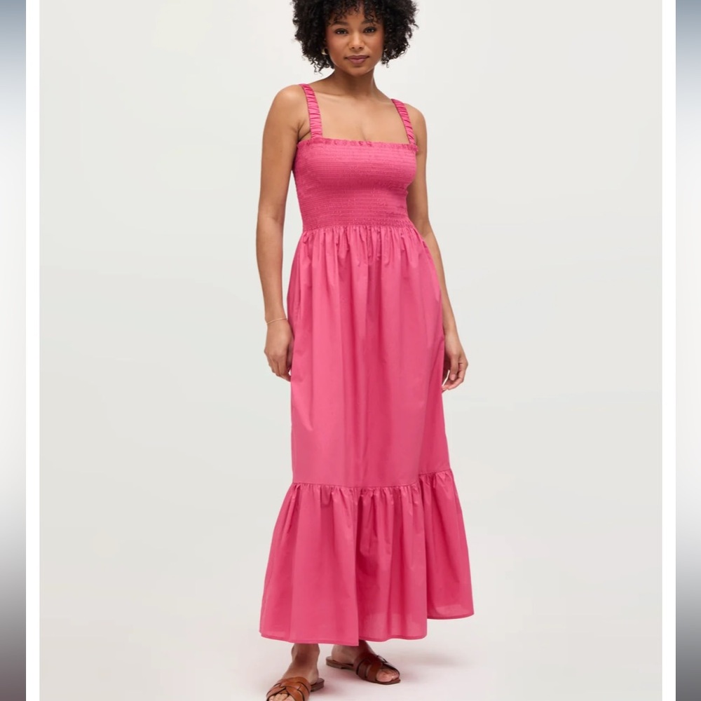 Hill House Pink Smocked Bodice Maxi Dress